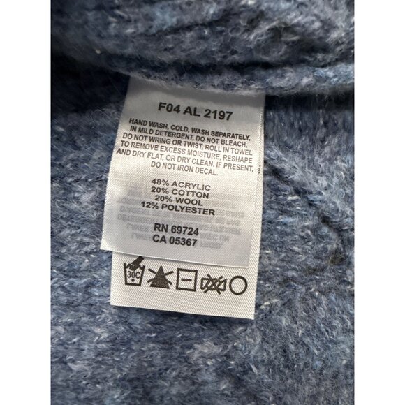 Columbia Women's Blue Knit Full-Zip Sweater L Acrylic/Wool Blend - Picture 6 of 8